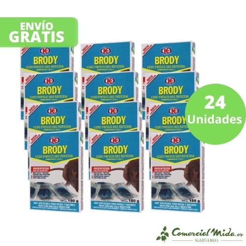 Brody Cebo Fresco 003 Raticida Brodifacoum 150 gr pack de 24 unidades