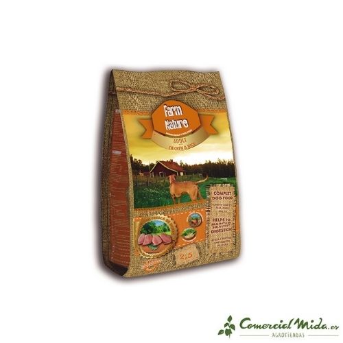 Pienso para perros de pollo y arroz 2,5 Kg de Farm Nature