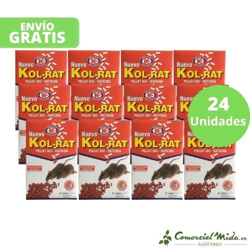 Kol Rat Raticida Pellet Brodifacoum 150g pack de 24 unidades