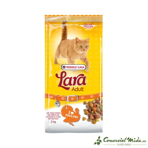 Lara Adult Pienso para Gatos Pollo y Pavo 2kg