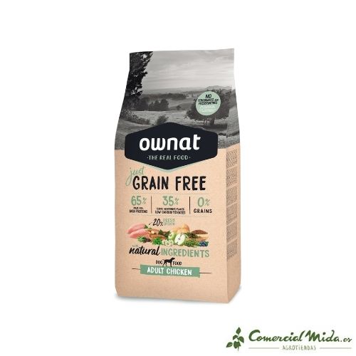 Pienso Ownat Grain Free Adult Chicken sin cereales para perros adultos