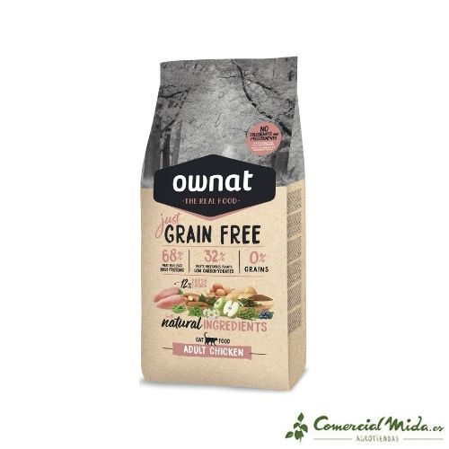 Pienso Ownat Grain Free Cat Sterilized sin cereales para gatos esterilizados