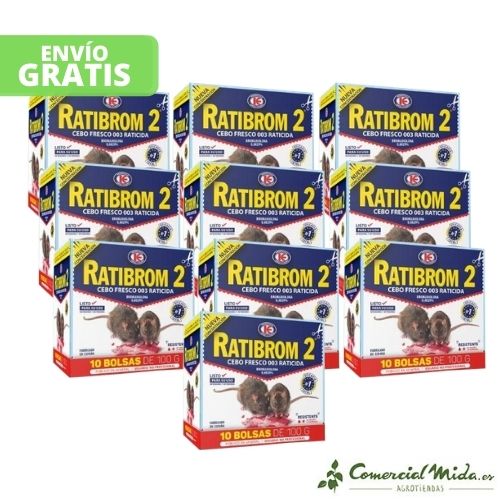 Ratibrom 2 Cebo Fresco Uso Doméstico 1 kg pack de 10 unidades