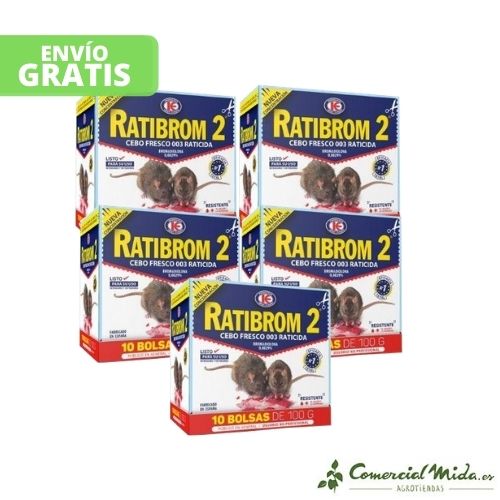 Ratibrom 2 Cebo Fresco Uso Doméstico 1 kg pack de 5 unidades