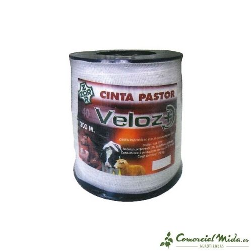 Cinta para pastor eléctrico 40 mm x 200 m de Veloz +