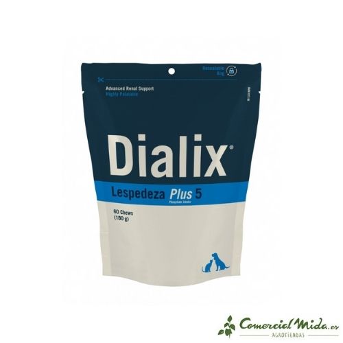 Suplemento alimenticio para perros y gatos Dialix Lespedeza Plus-5 60 chews de Vetnova